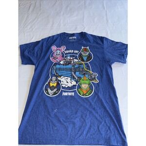 Unisex Blue Fortnite Short Sleeve T-Shirt Sz M